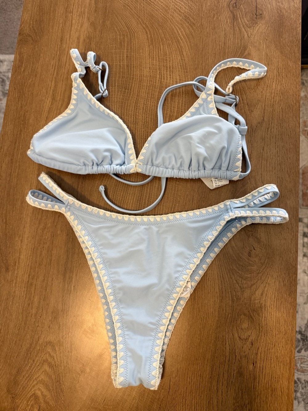 Hollister Light Blue Bikini with White Trim